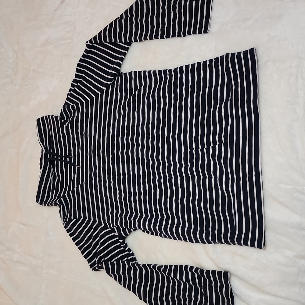 L.L.Bean Navy striped tunic sweatshirt